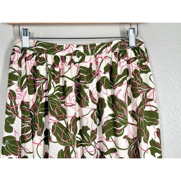 NWT Parker Floral Tiered Midi Skirt Egret White Green Pink Sz 2 Spring Boho New - Picture 4 of 13
